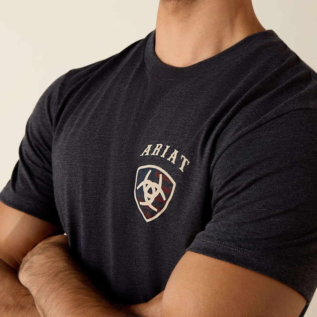 Ariat T-Shirt American Bison Tee Men Charcoal Heather