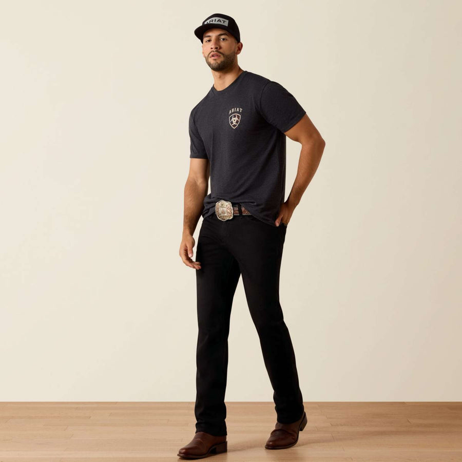Ariat T-Shirt American Bison Tee Men Charcoal Heather