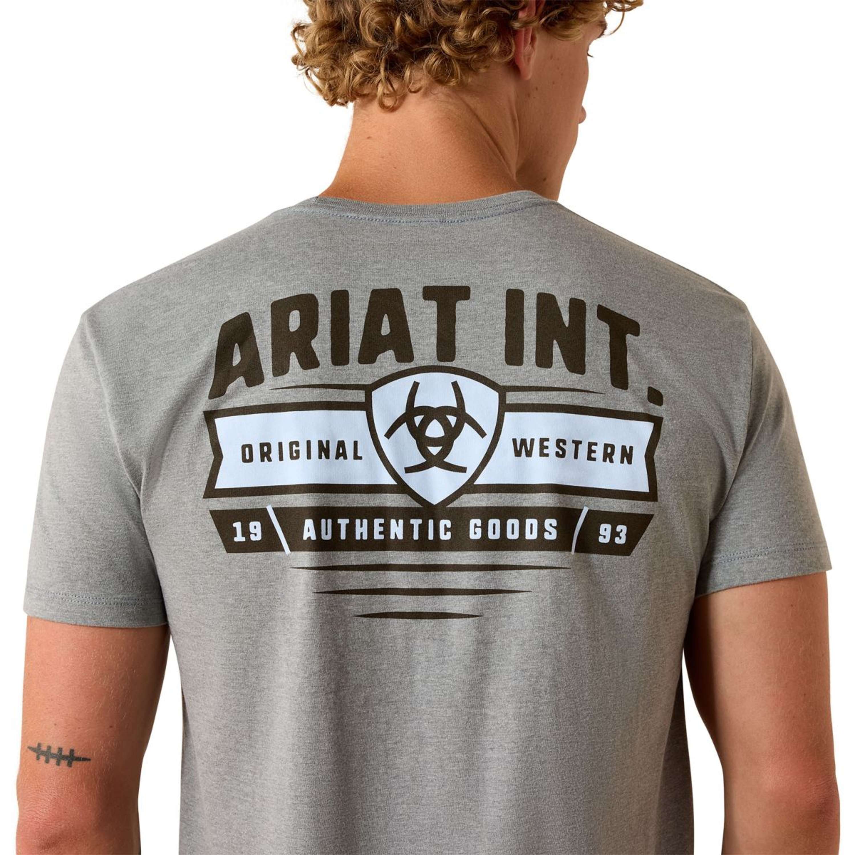 Ariat T-Shirt Banner Badge Men Grey