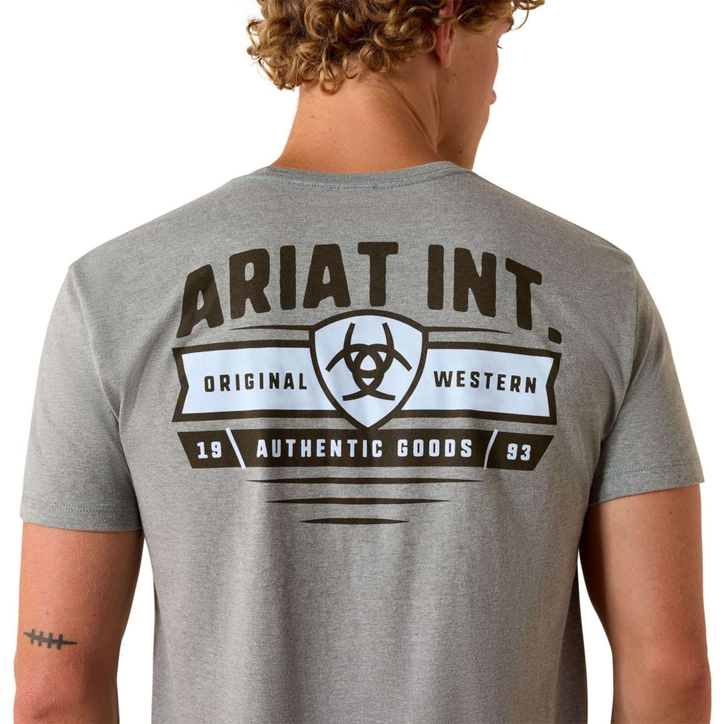 Ariat T-Shirt Banner Badge Men Grey