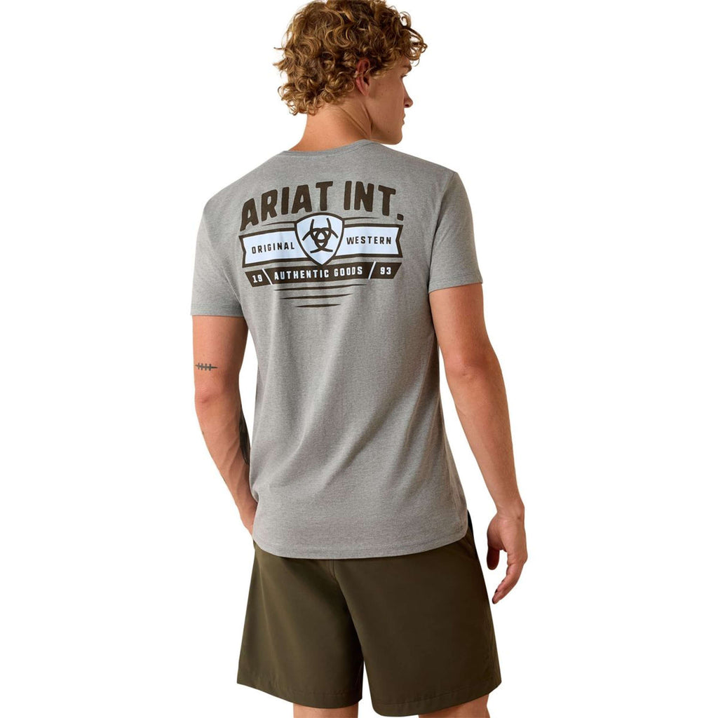 Ariat T-Shirt Banner Badge Men Grey