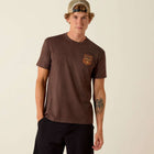 Ariat T-Shirt Strip Patriotic Badge Tee Men Brown Heather
