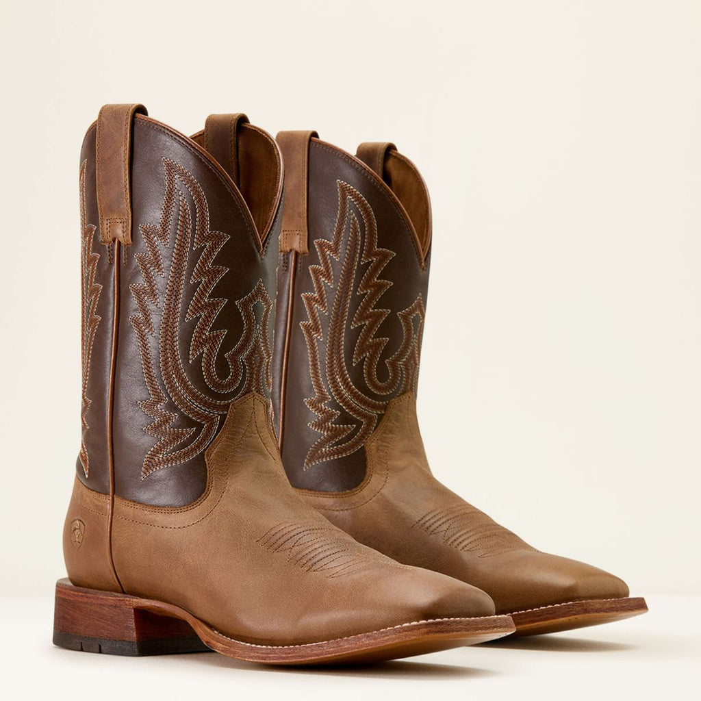 Ariat Western Boots County Roads Men Wheat Tan/Santa Fe Brown