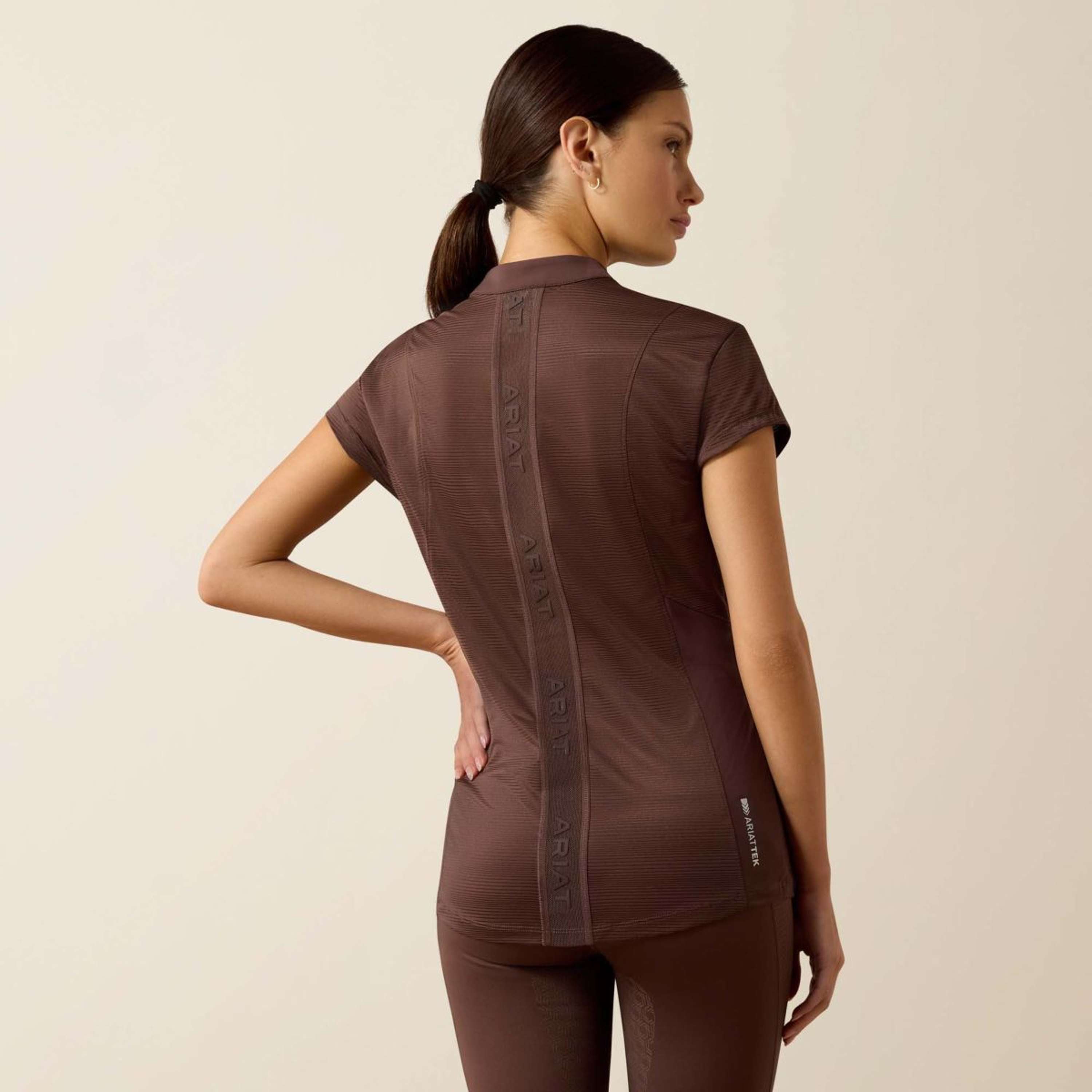 Ariat T-Shirt Breathe 1/2 Zip Women Pommel Brown