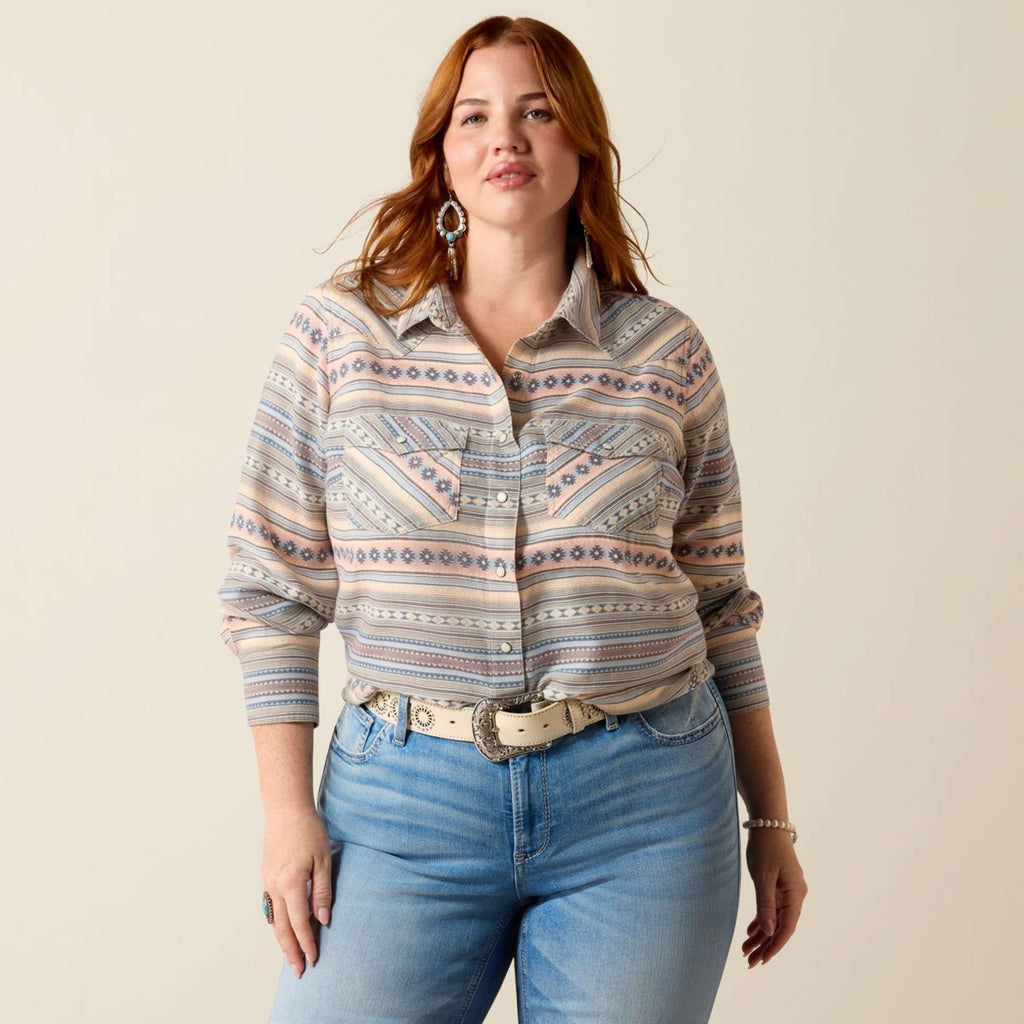 Ariat Blouse Arizona Western Women Ombre Blue Southwest