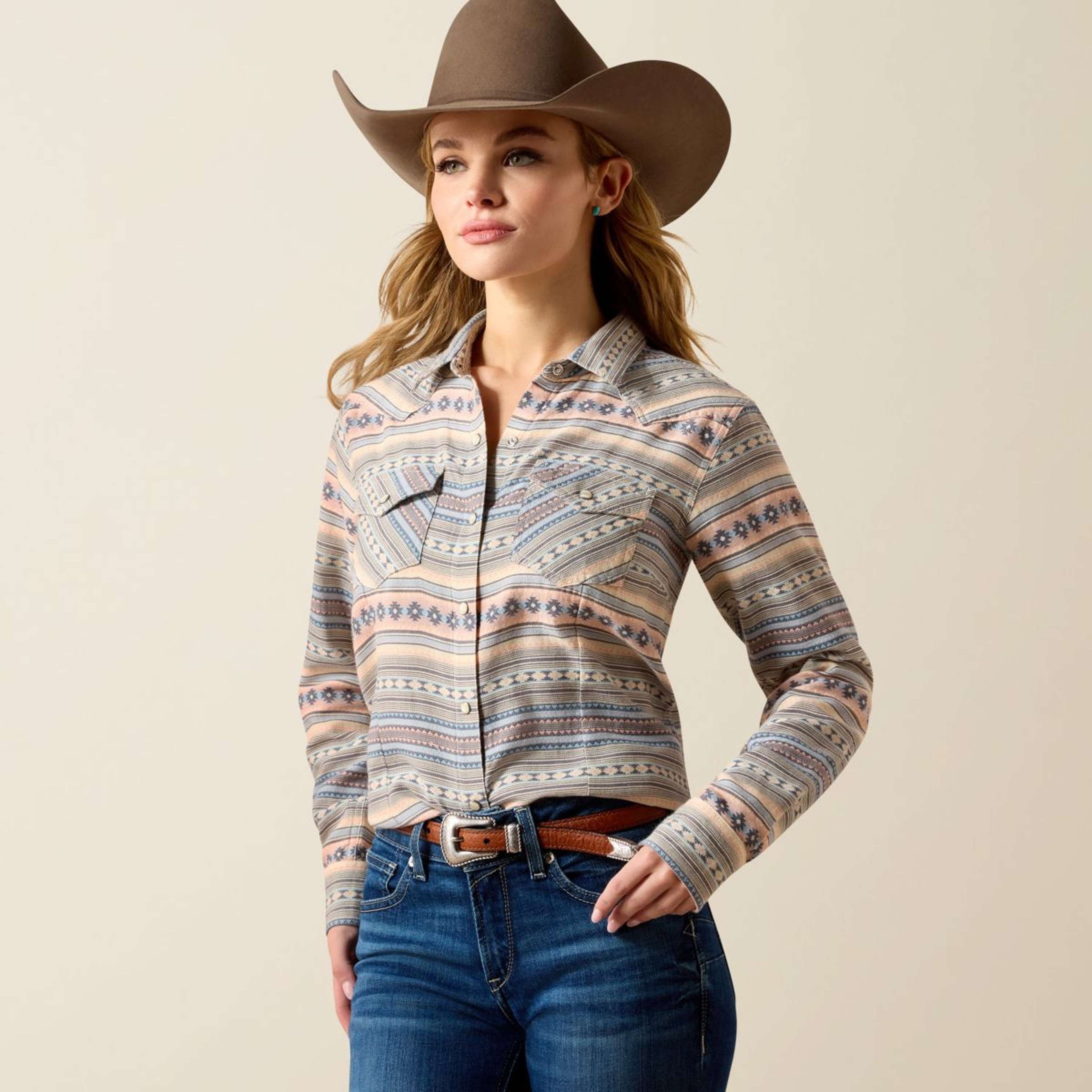 Ariat Blouse Arizona Western Women Ombre Blue Southwest Ariat Blouse Arizona Western Women Ombre Blue Southwest