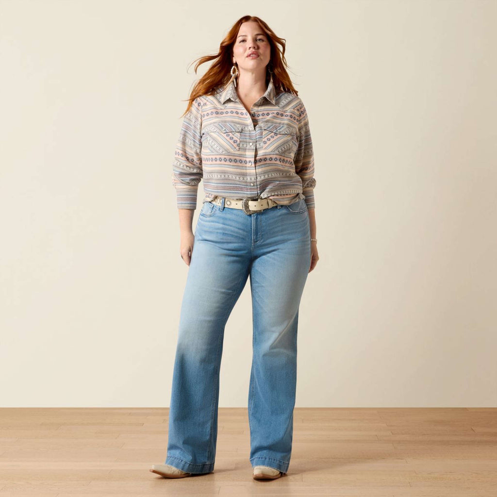 Ariat Blouse Arizona Western Women Ombre Blue Southwest