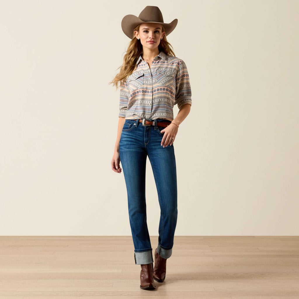 Ariat Blouse Arizona Western Women Ombre Blue Southwest