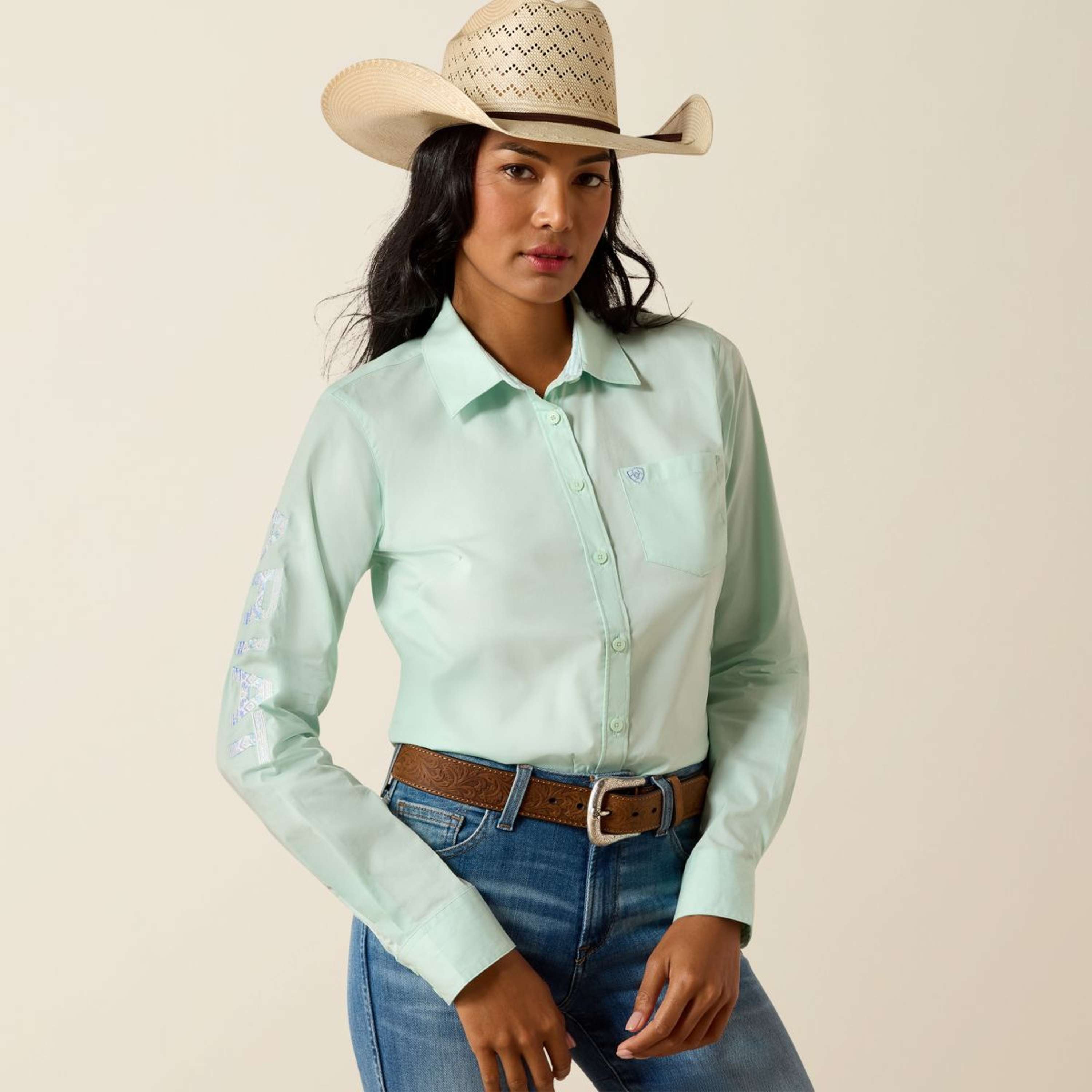 Ariat Shirt Team Kirby Long Sleeves Dusty Aqua