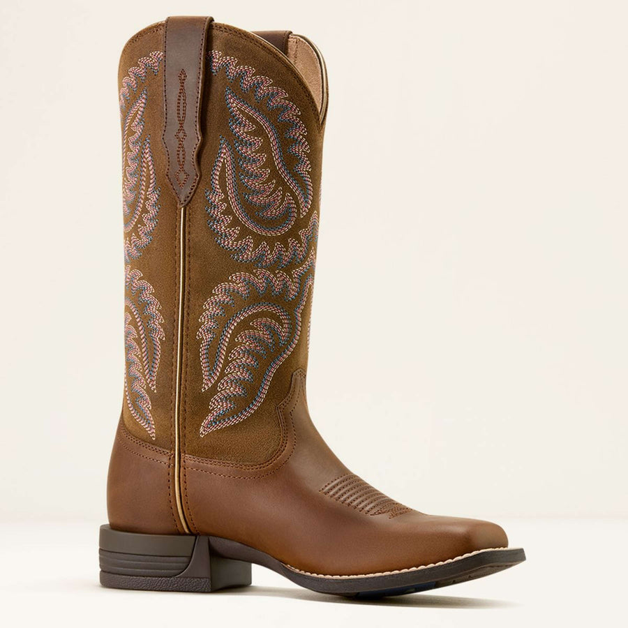 Ariat Western Boots Cattle Caite Women Distressed Brown/Adobe Clay
