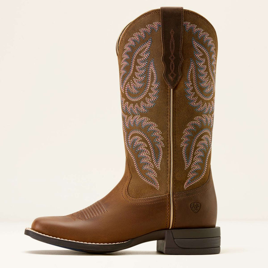Ariat Western Boots Cattle Caite Women Distressed Brown/Adobe Clay