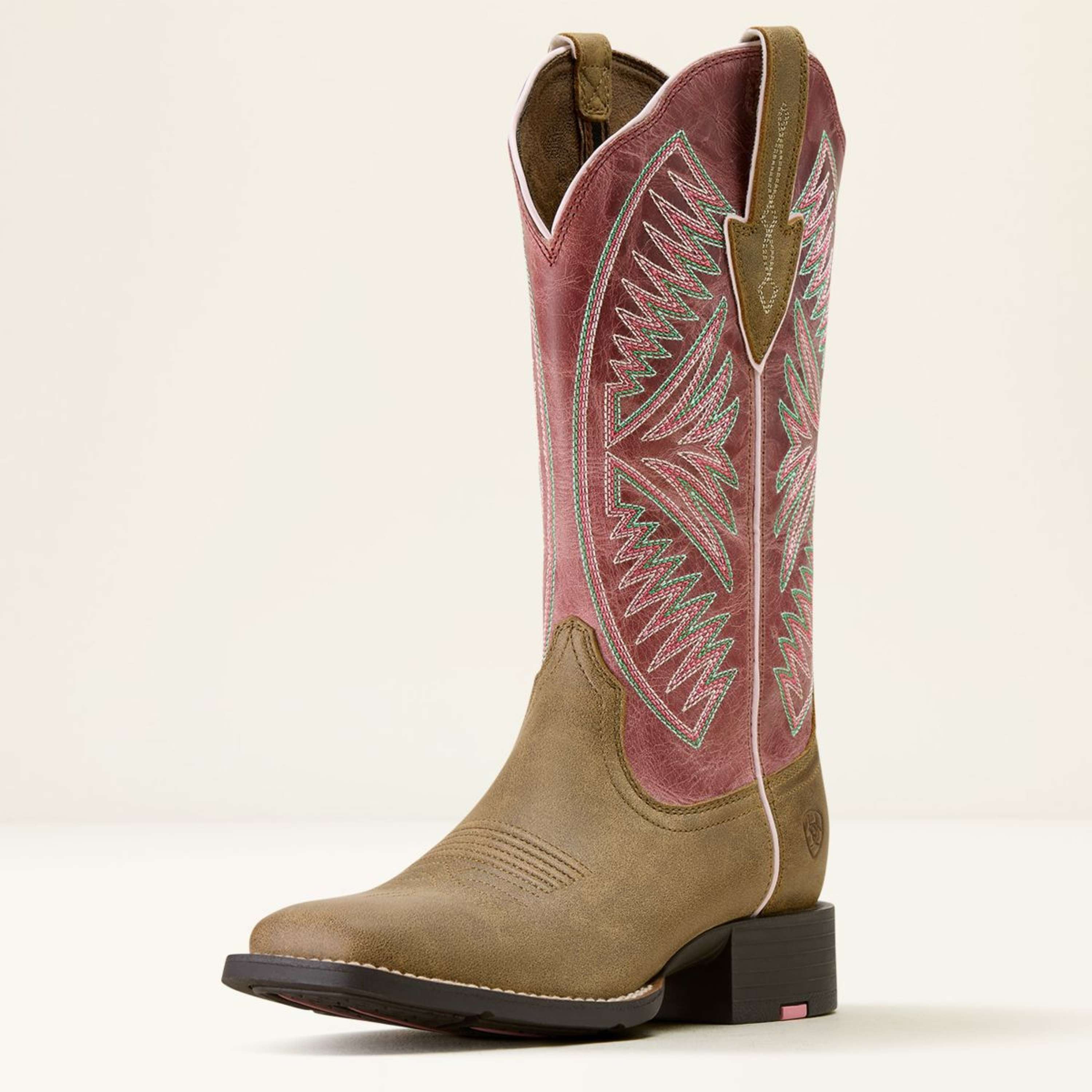 Ariat Western Boots Round Up Ruidoso Women Brown Bomber/Dusty Rose