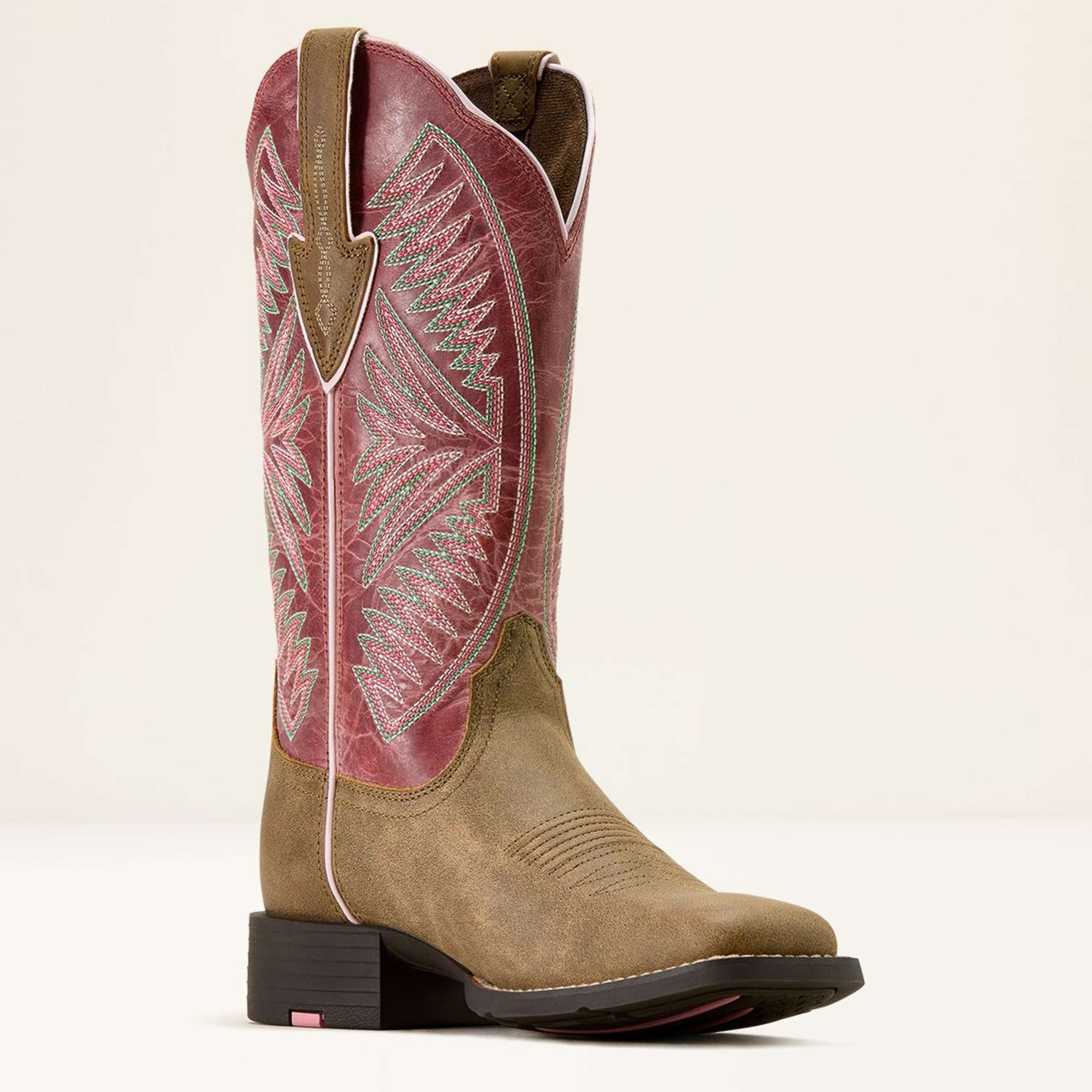 Ariat Western Boots Round Up Ruidoso Women Brown Bomber/Dusty Rose