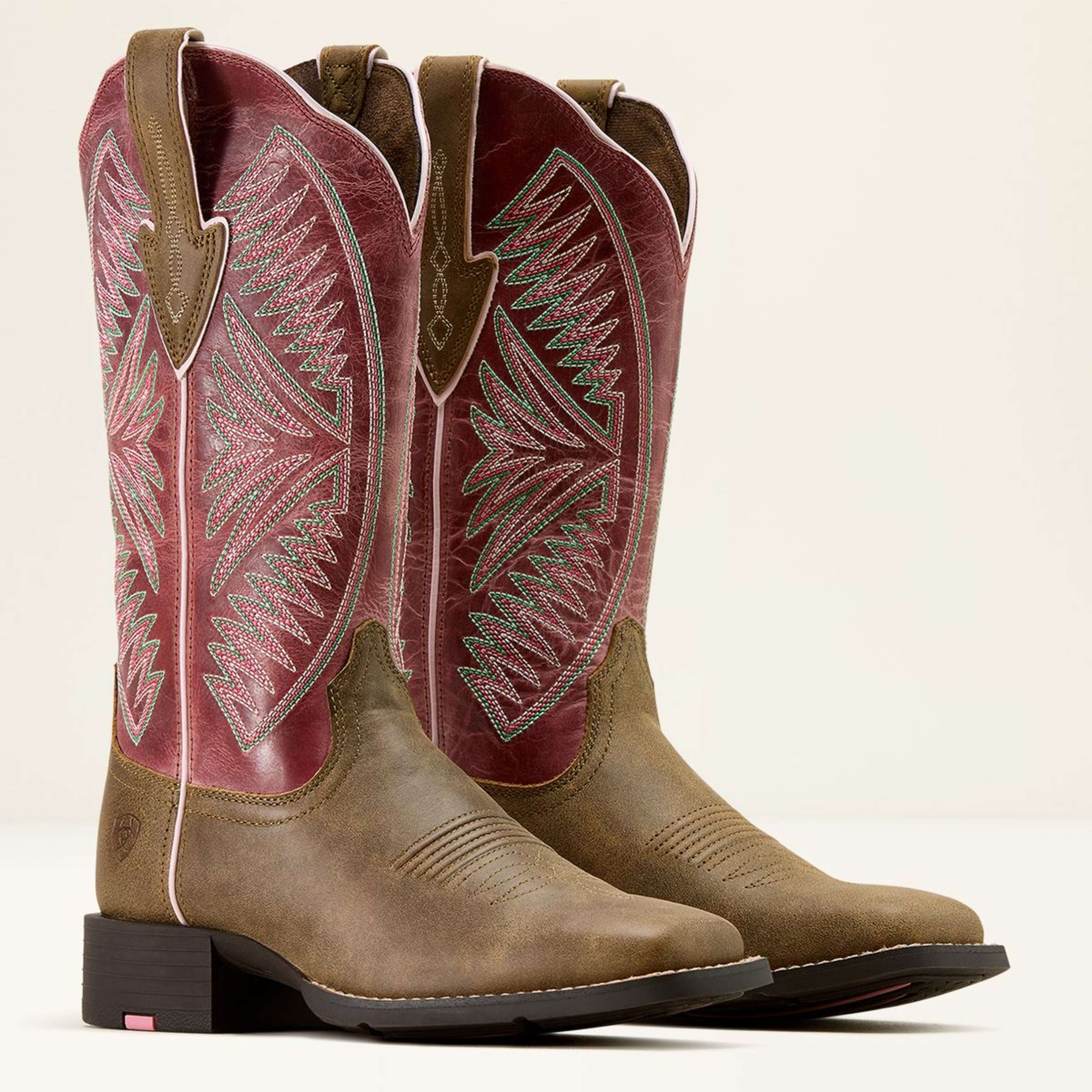 Ariat Western Boots Round Up Ruidoso Women Brown Bomber/Dusty Rose