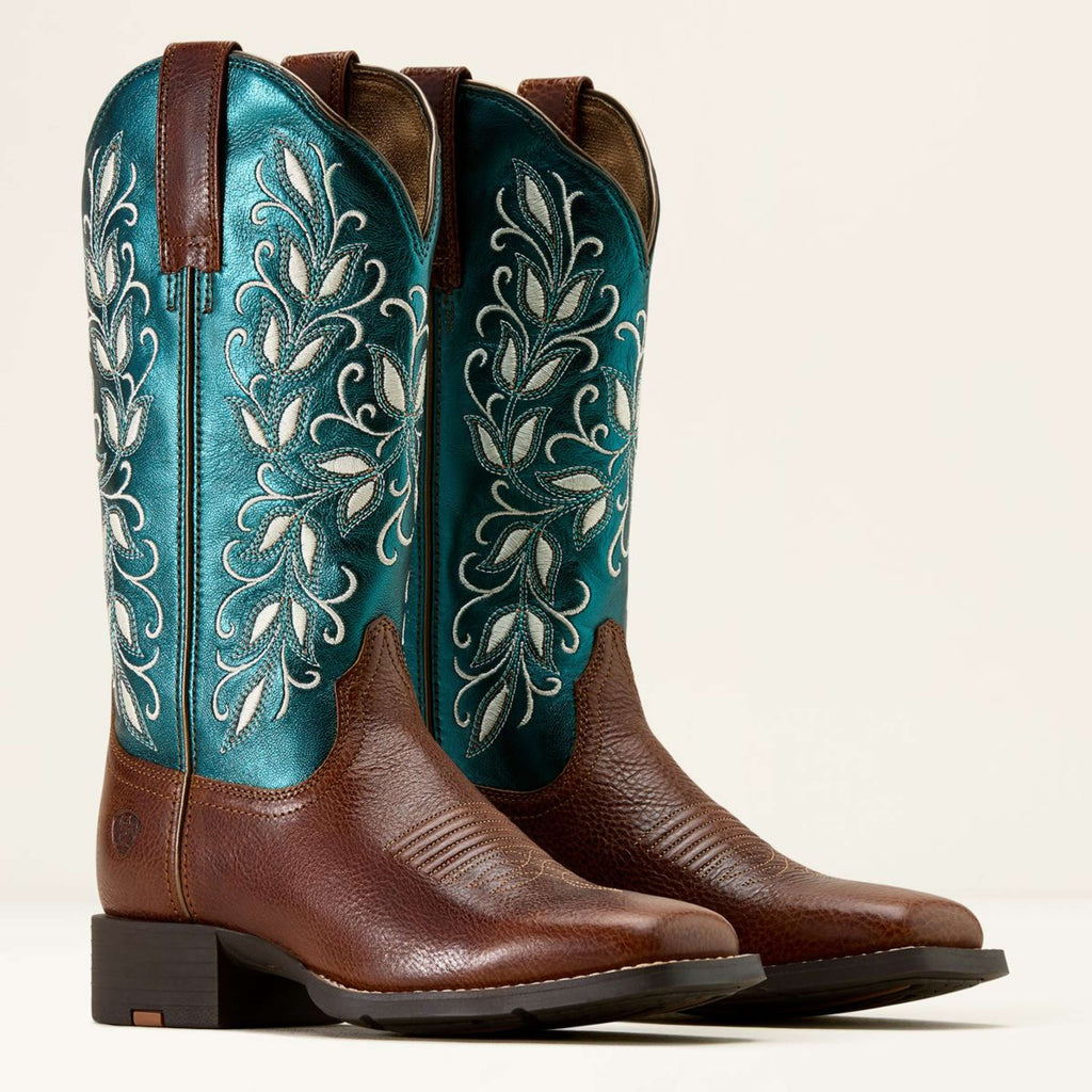 Ariat Western Boots Round Up Holly Women Beasty Brown/Metallic Sea