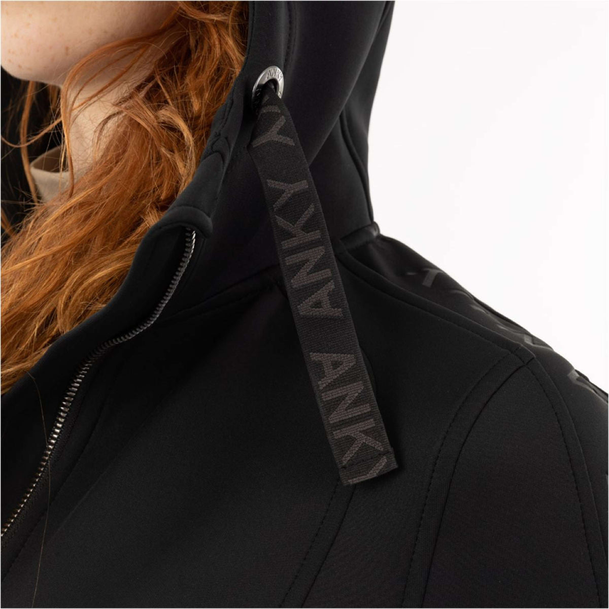 ANKY Zip-Hoodie ATC232103 with a Hood Black