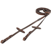 BR Reins Rubber with Stoppers Oak/Silver