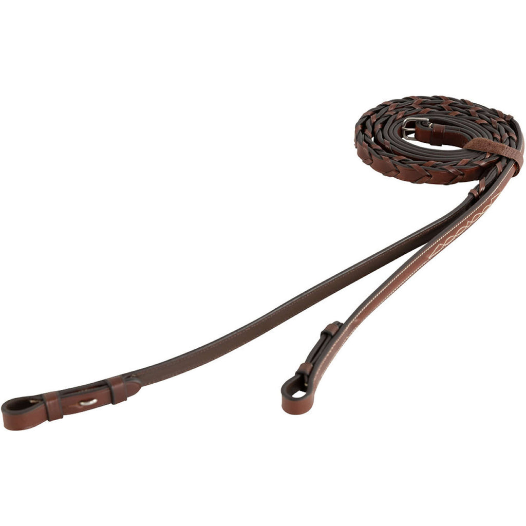 BR Reins Hunter Plaited Leather Oak/Silver