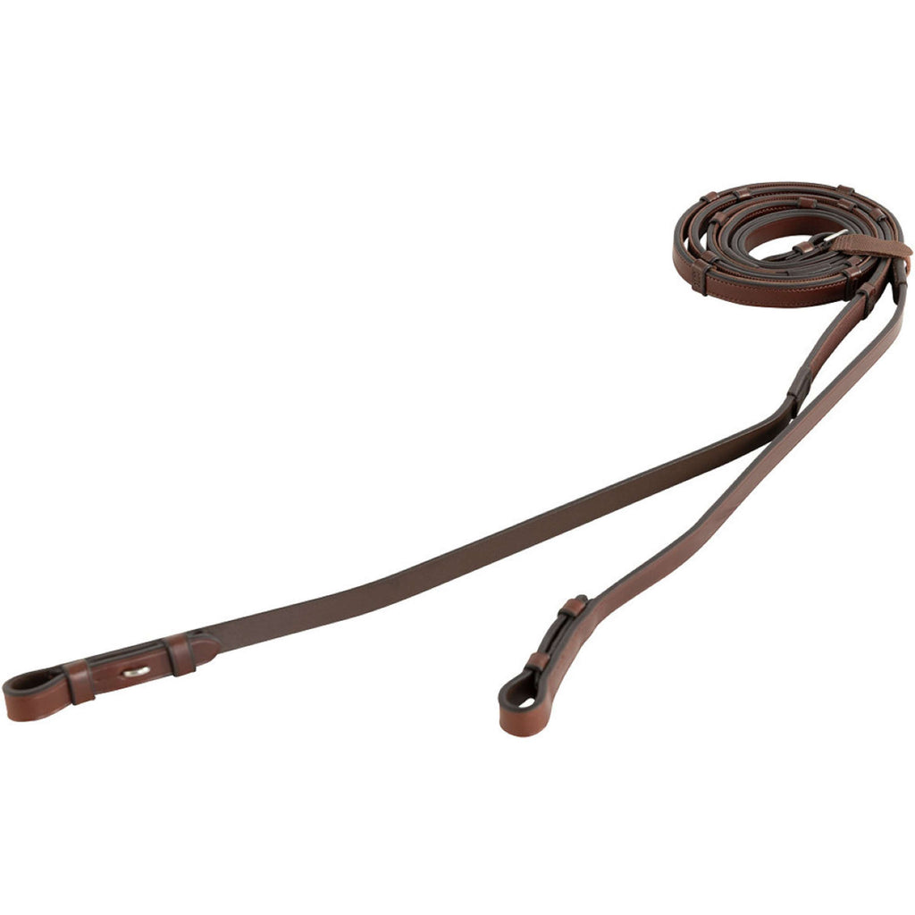 BR Reins Leather with Stoppers Oak/Silver