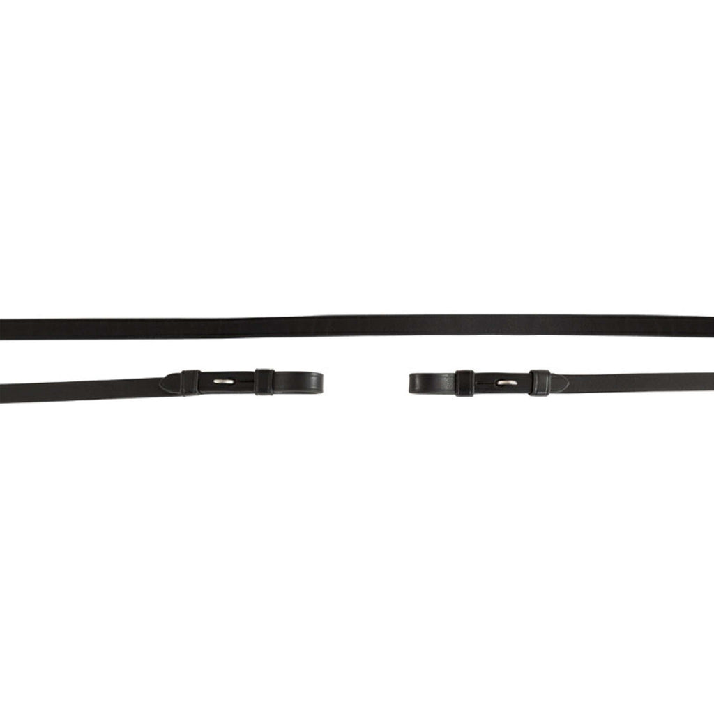 BR Weymouth Reins Leather Tight 13mm Blind Black/Silver