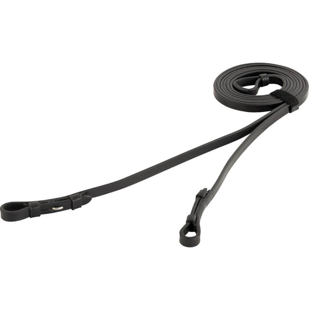 BR Weymouth Reins Leather Tight 13mm Blind Black/Silver