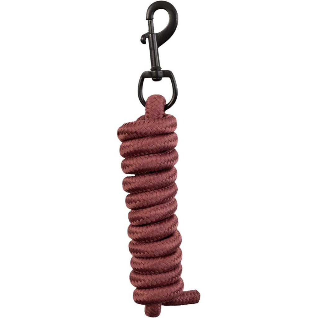 BR Lead Rope Matte Black Snap Hook Maroon