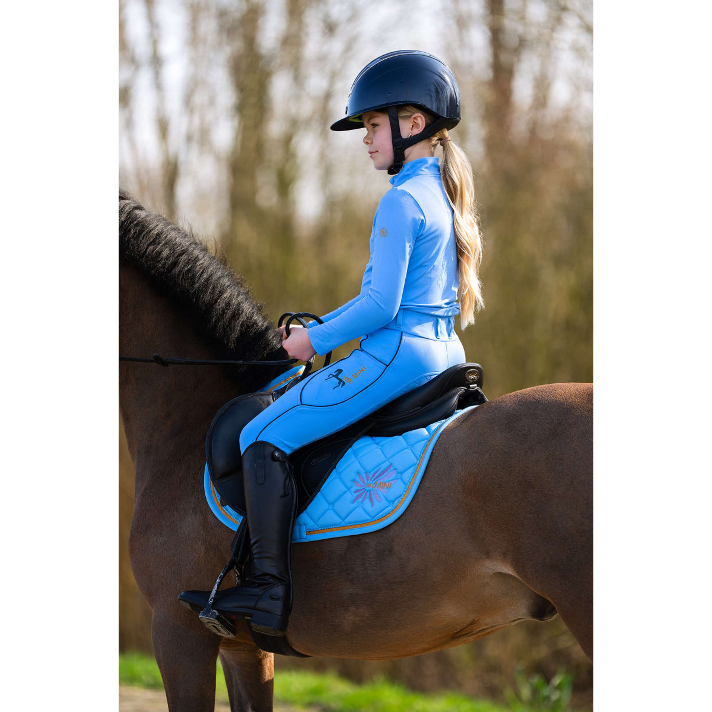 BR Shirt Zip-up Mini Horse Little Blue