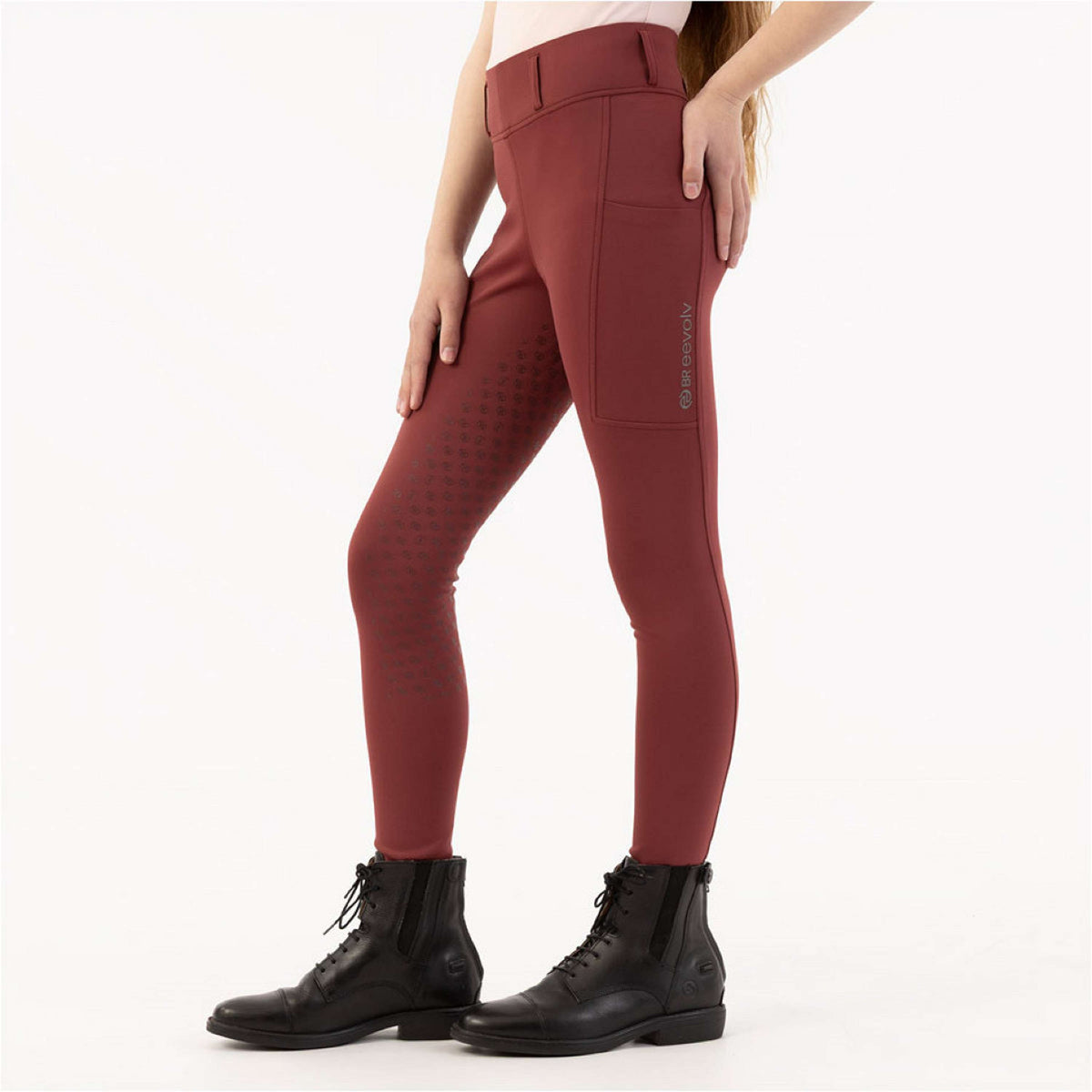 BR Riding Legging Eevolv Kika Kids Full Grip New Maroon