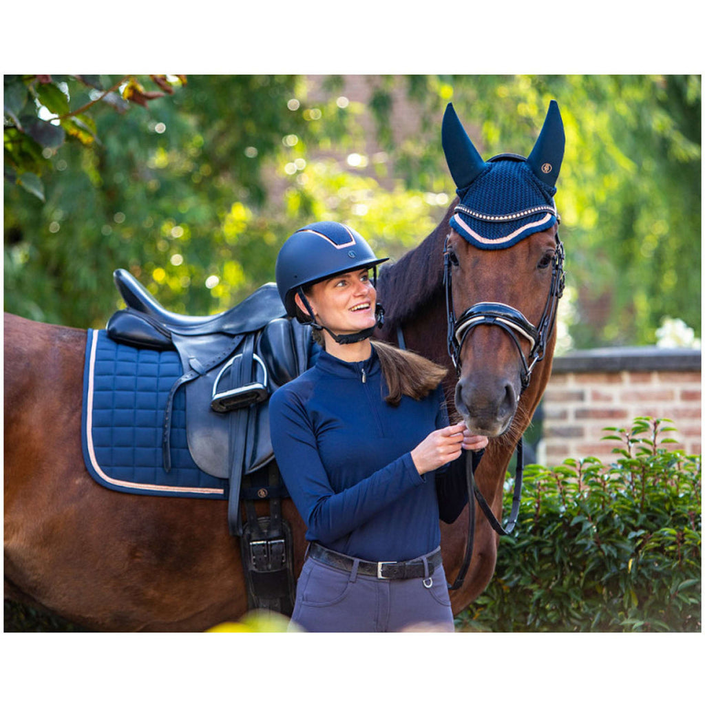 BR Riding Cap Omega Painted Glitter Navy/Rose