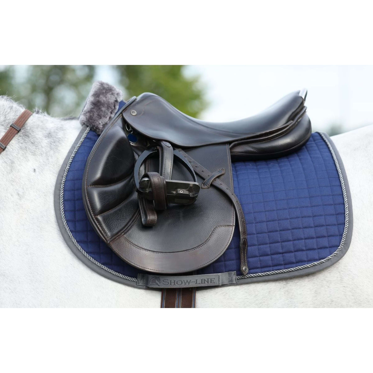 Bucas Saddlepad Show-Line Dressage Navy/Grey