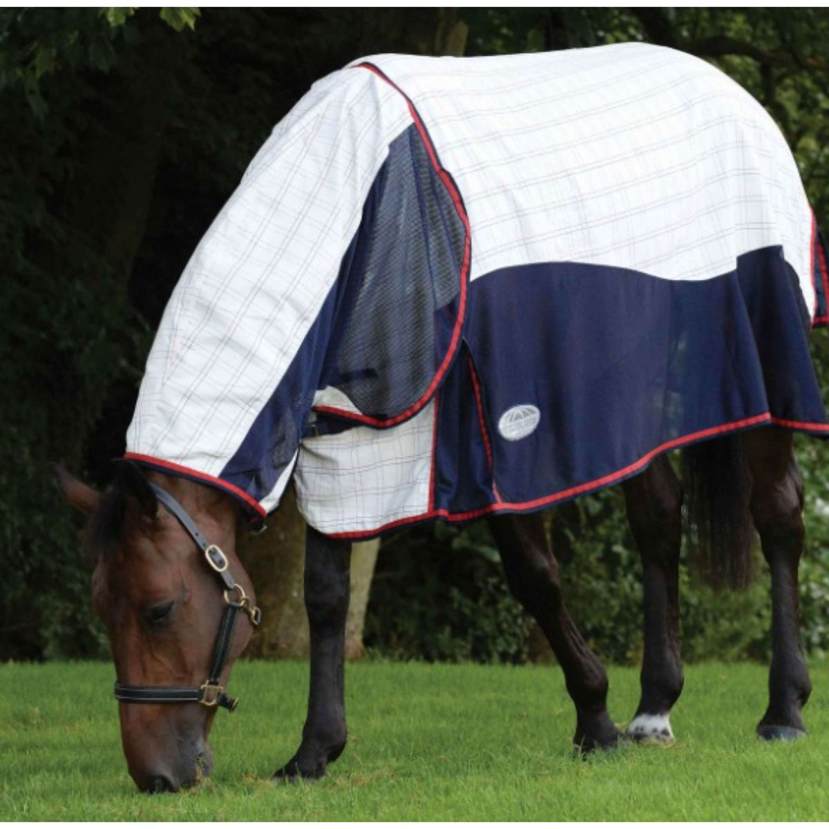 Weatherbeeta Fly Rug Breeze III Combo Neck White/Blue/Red