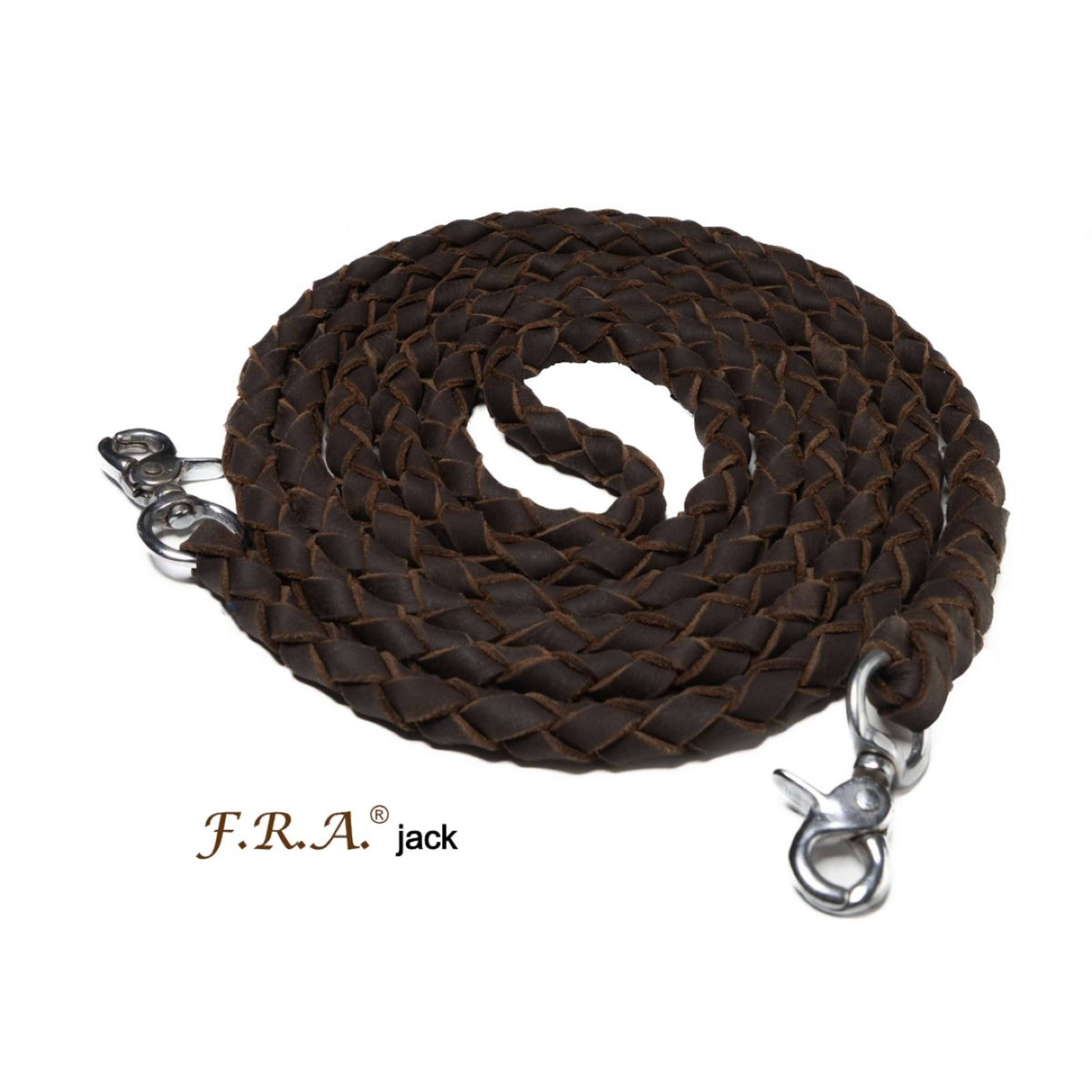 F.R.A. Reins Jack Leather Braided Brown
