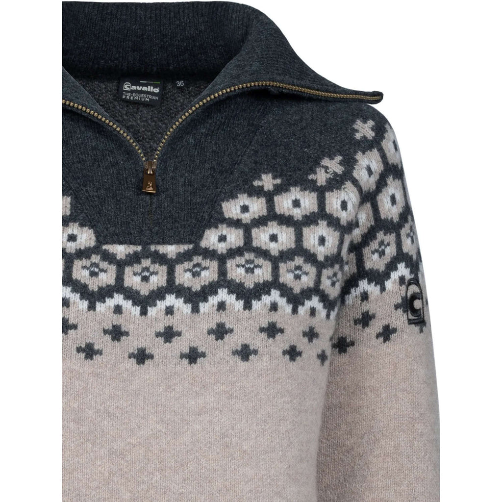 Cavallo Pullover Cavalleara with Zipper Peanut