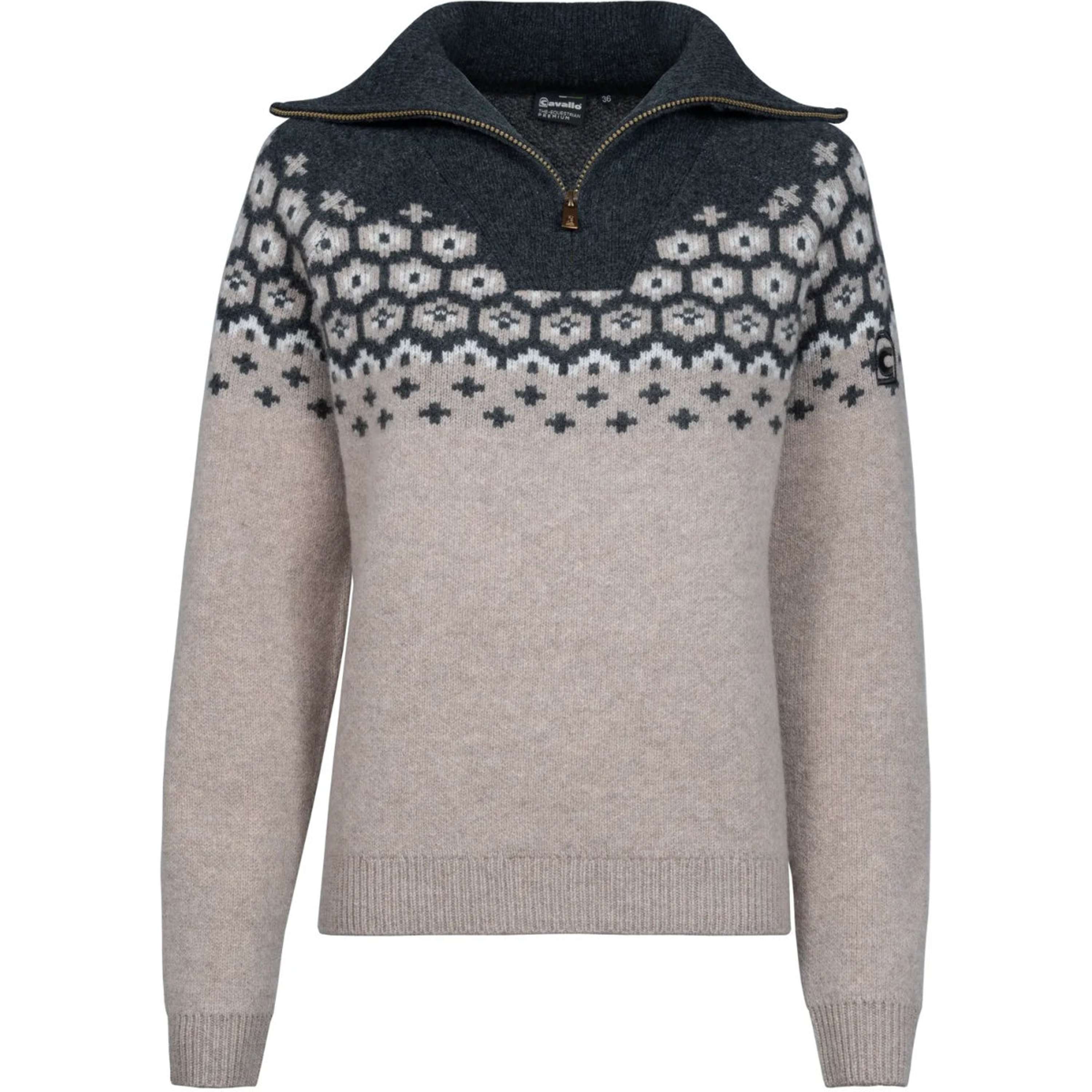 Cavallo Pullover Cavalleara with Zipper Peanut