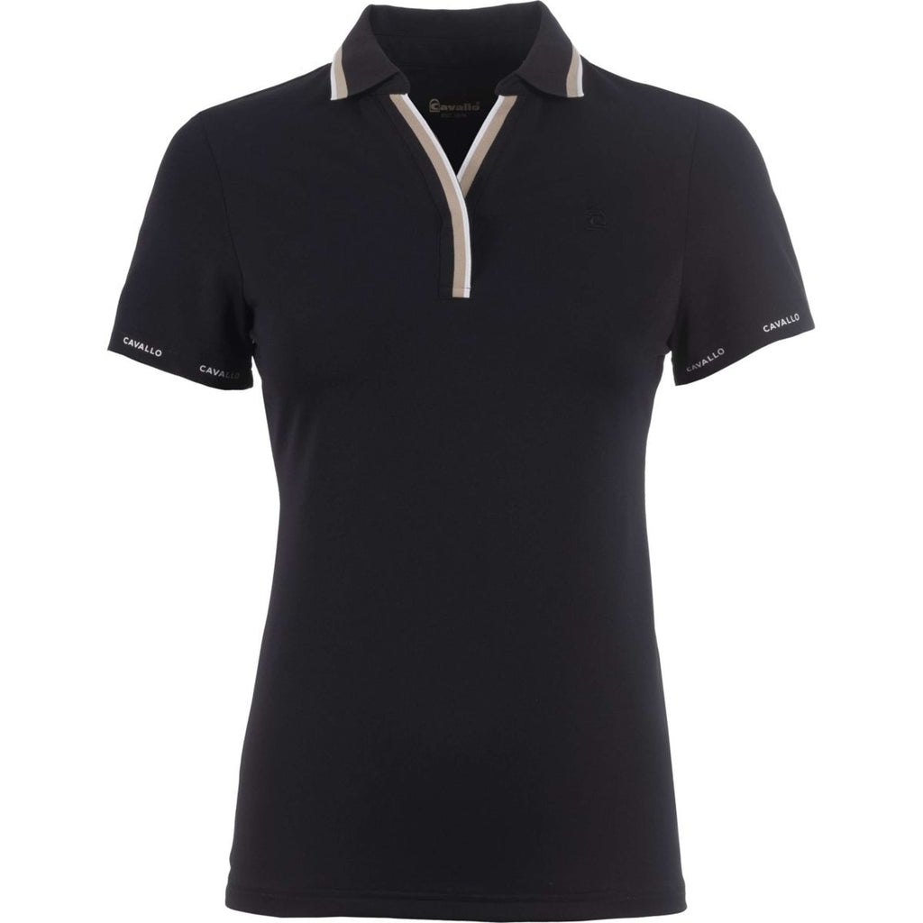 Cavallo Poloshirt CavalPique V-Neck Black