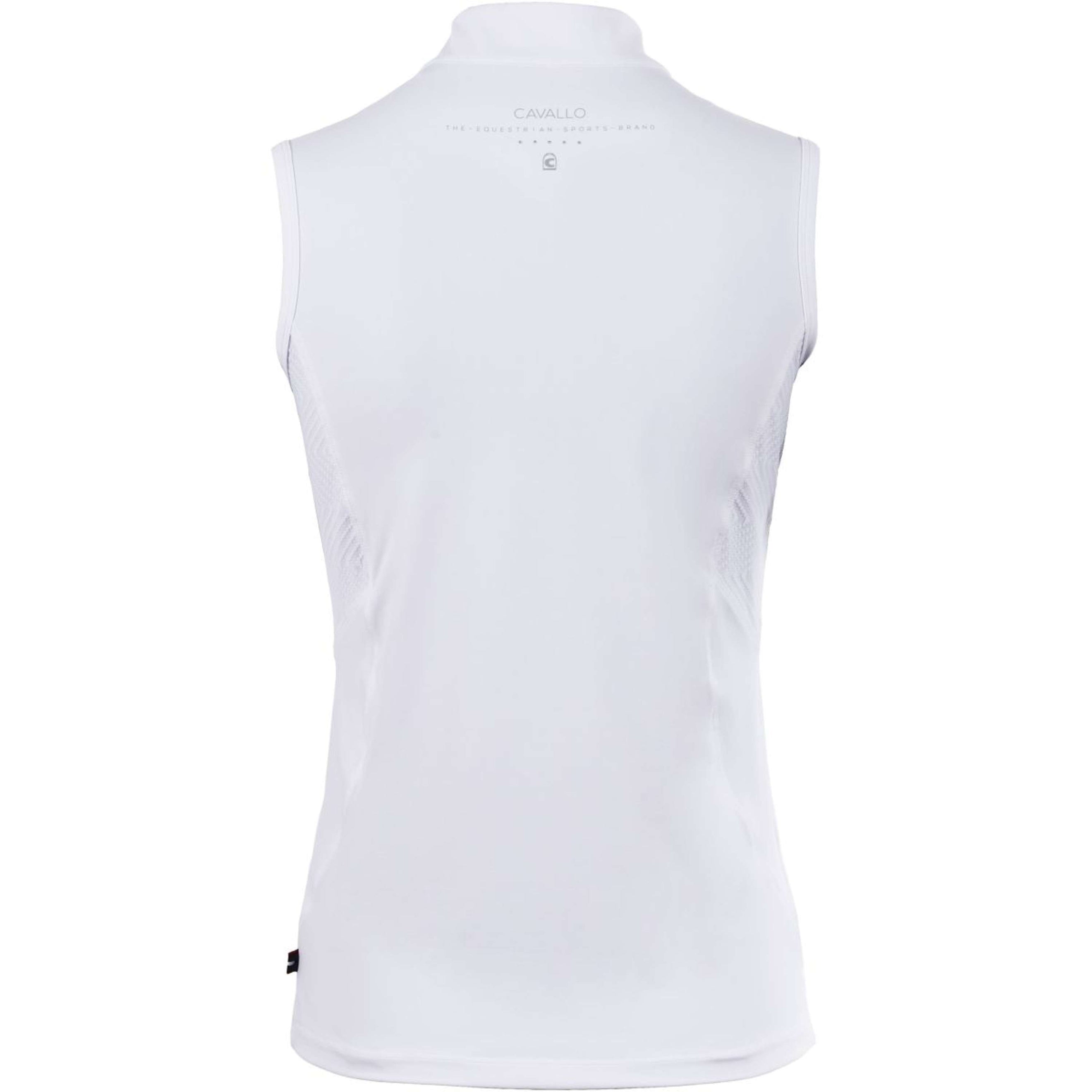 Cavallo Competition Shirt Caval Halfzip Sleeveless White