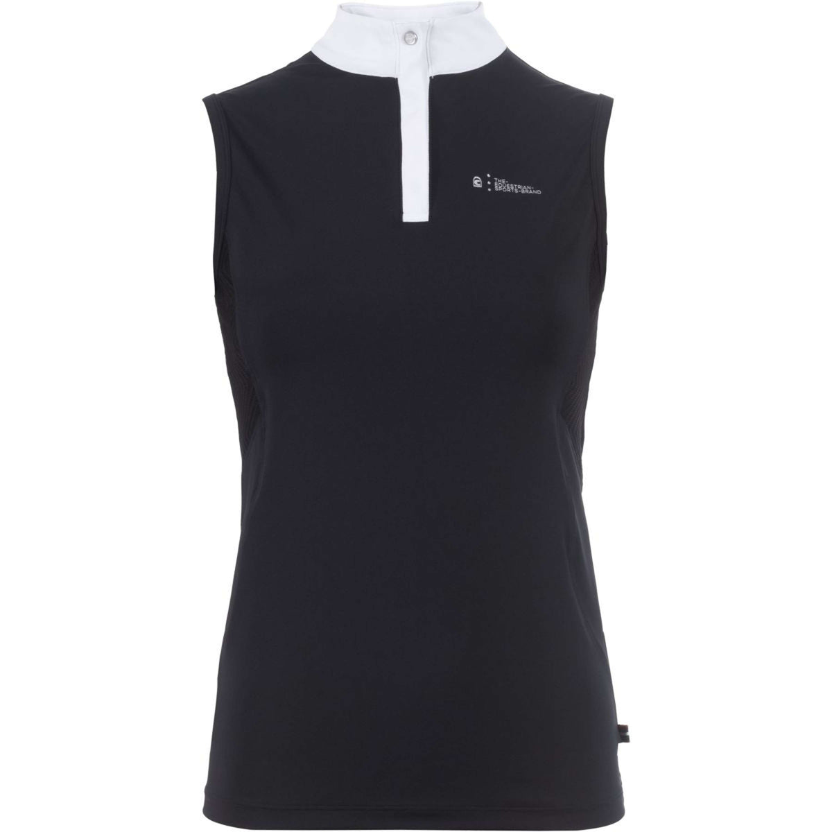 Cavallo Competition Shirt Caval Halfzip Sleeveless Black