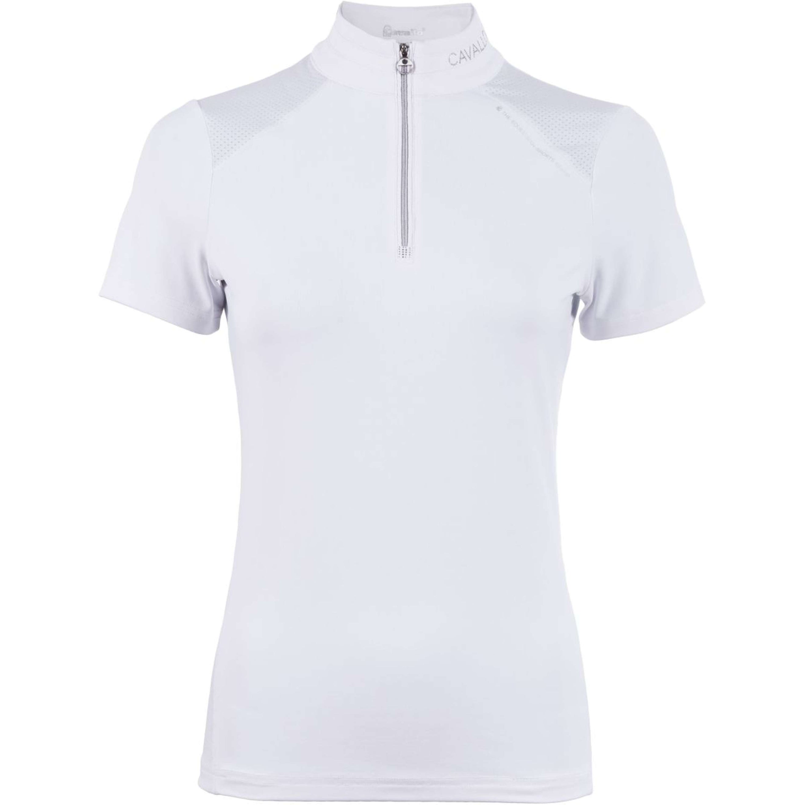 Cavallo Competition Shirt Caval Halfzip Mesh White