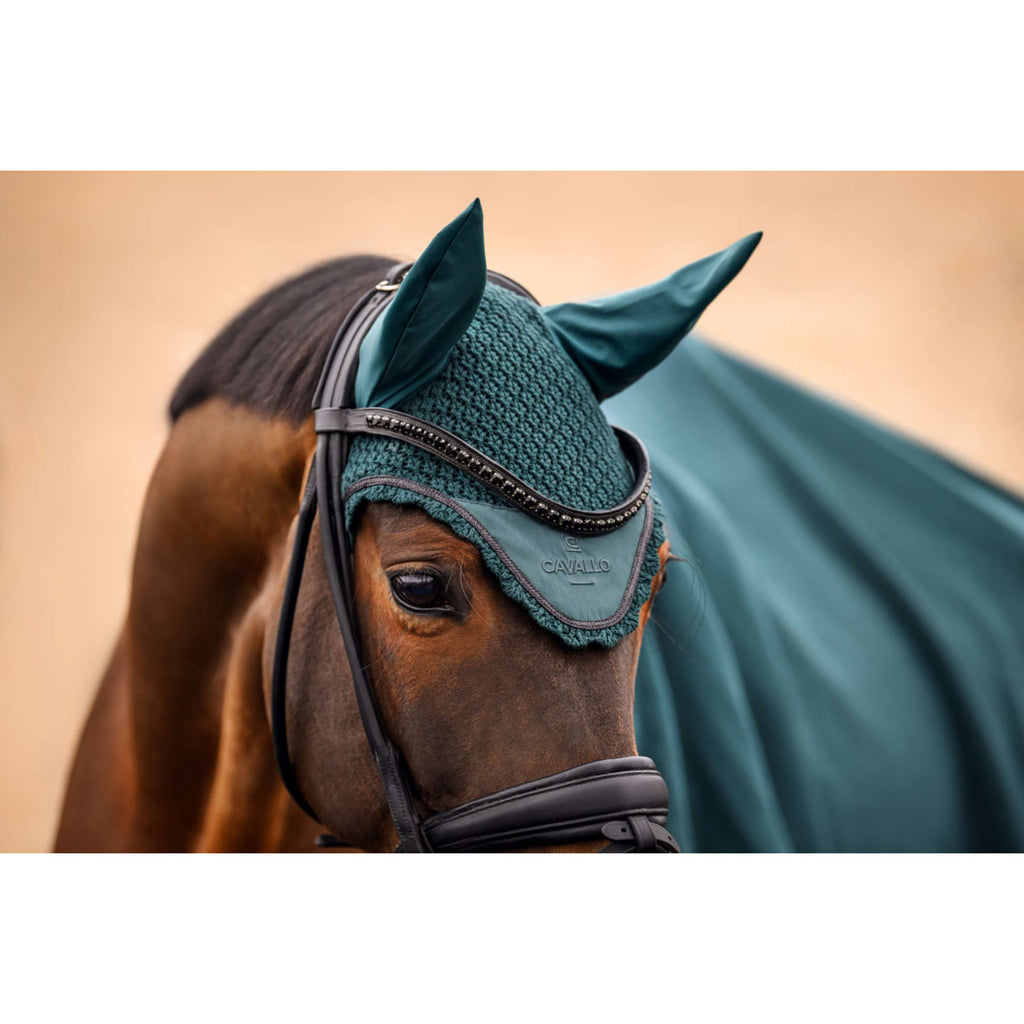 Cavallo Ear Bonnet CavalPerla Dark Peacock