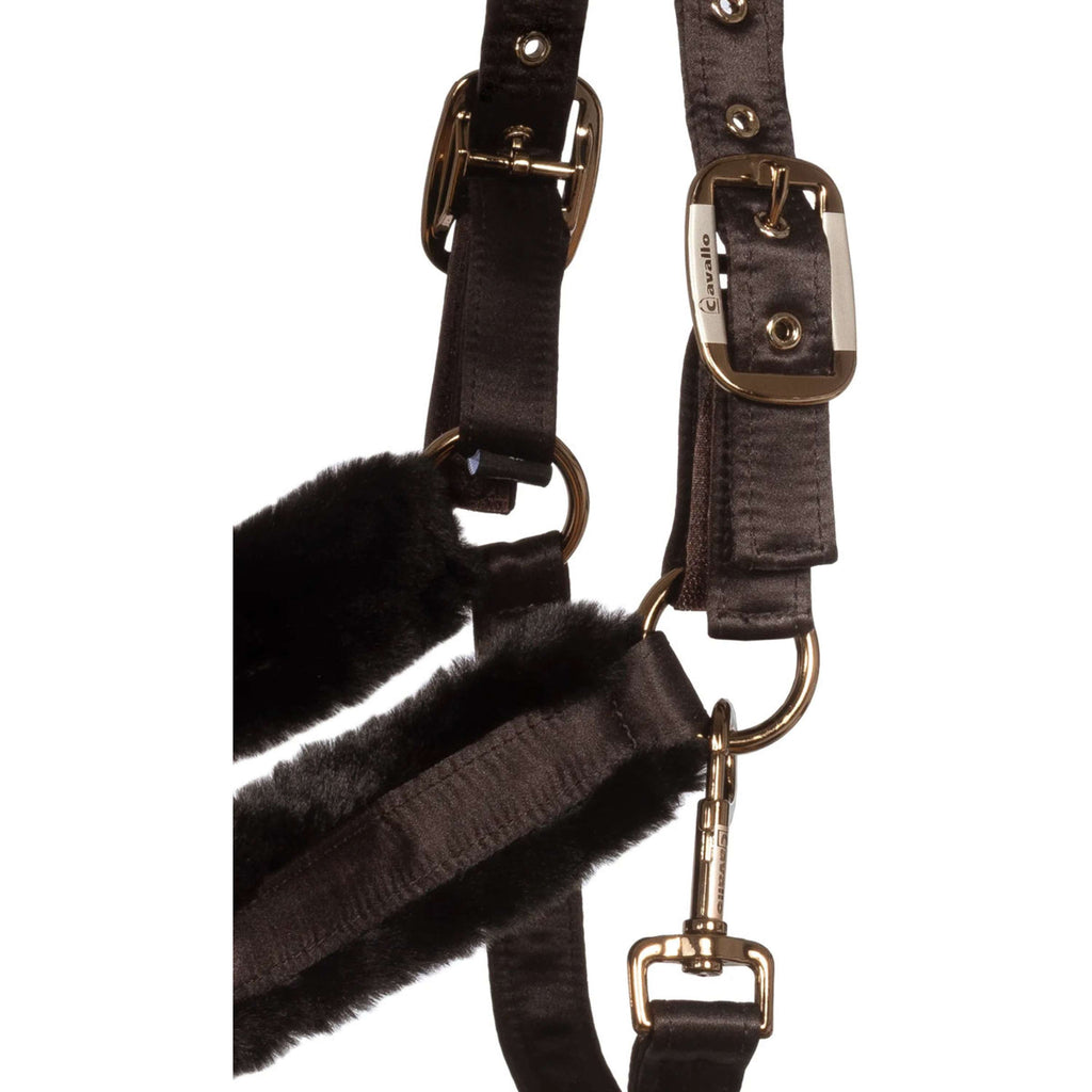 Cavallo Halter CavalJero with Fur Café Noir