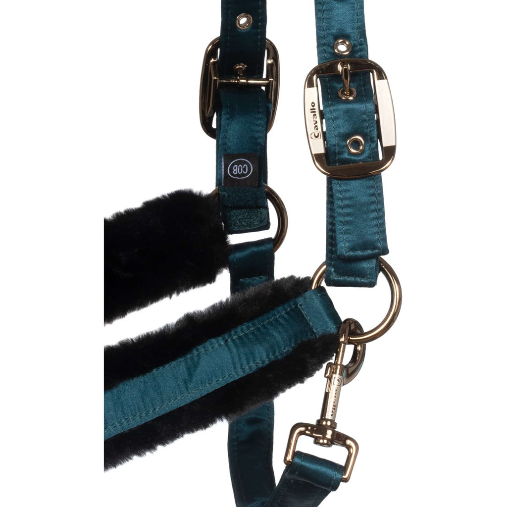 Cavallo Halter CavalJero with Fur Dark Peacock