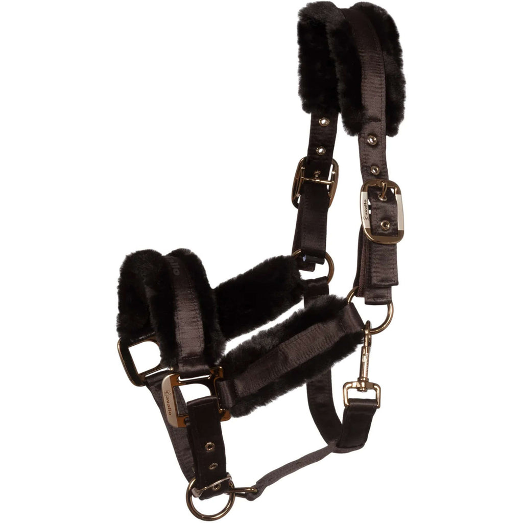 Cavallo Halter CavalJero with Fur Café Noir