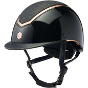 Charles Owen Cap Kylo Sparkly Black Gloss/Rose Gold