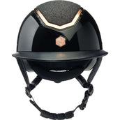 Charles Owen Cap Kylo Sparkly Wide Peak Black Gloss/Rose Gold