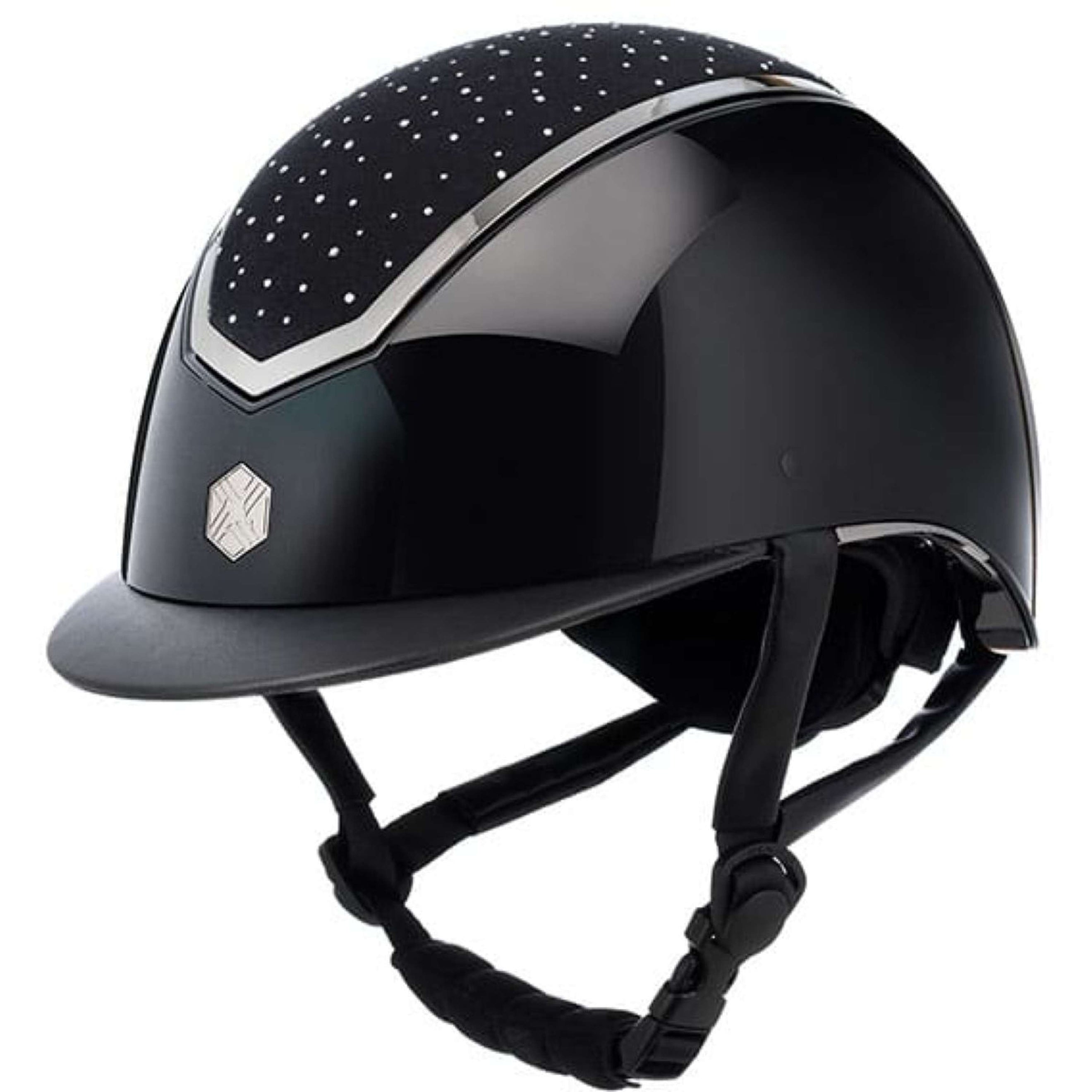Charles Owen Cap Kylo Crystal Black Gloss/Chrome