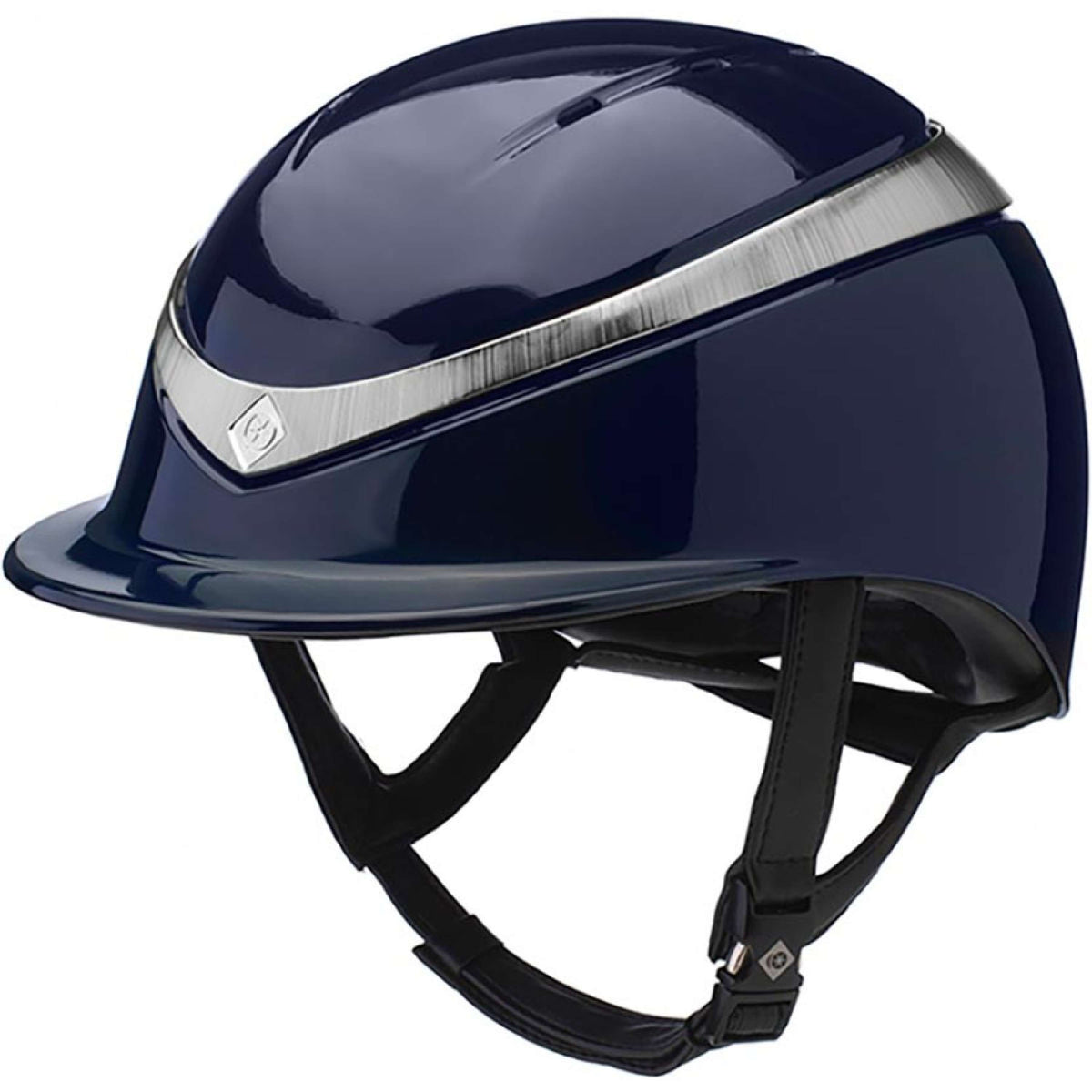 Charles Owen Cap Halo Navy/Platinum Gloss