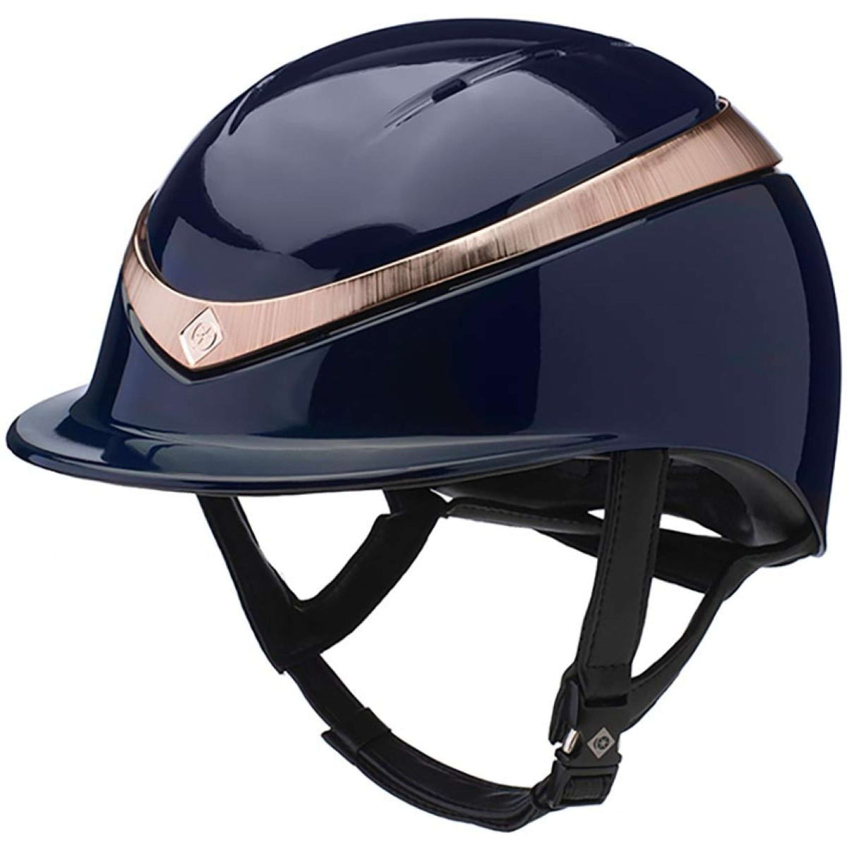 Charles Owen Cap Halo Navy/Rosegold Gloss