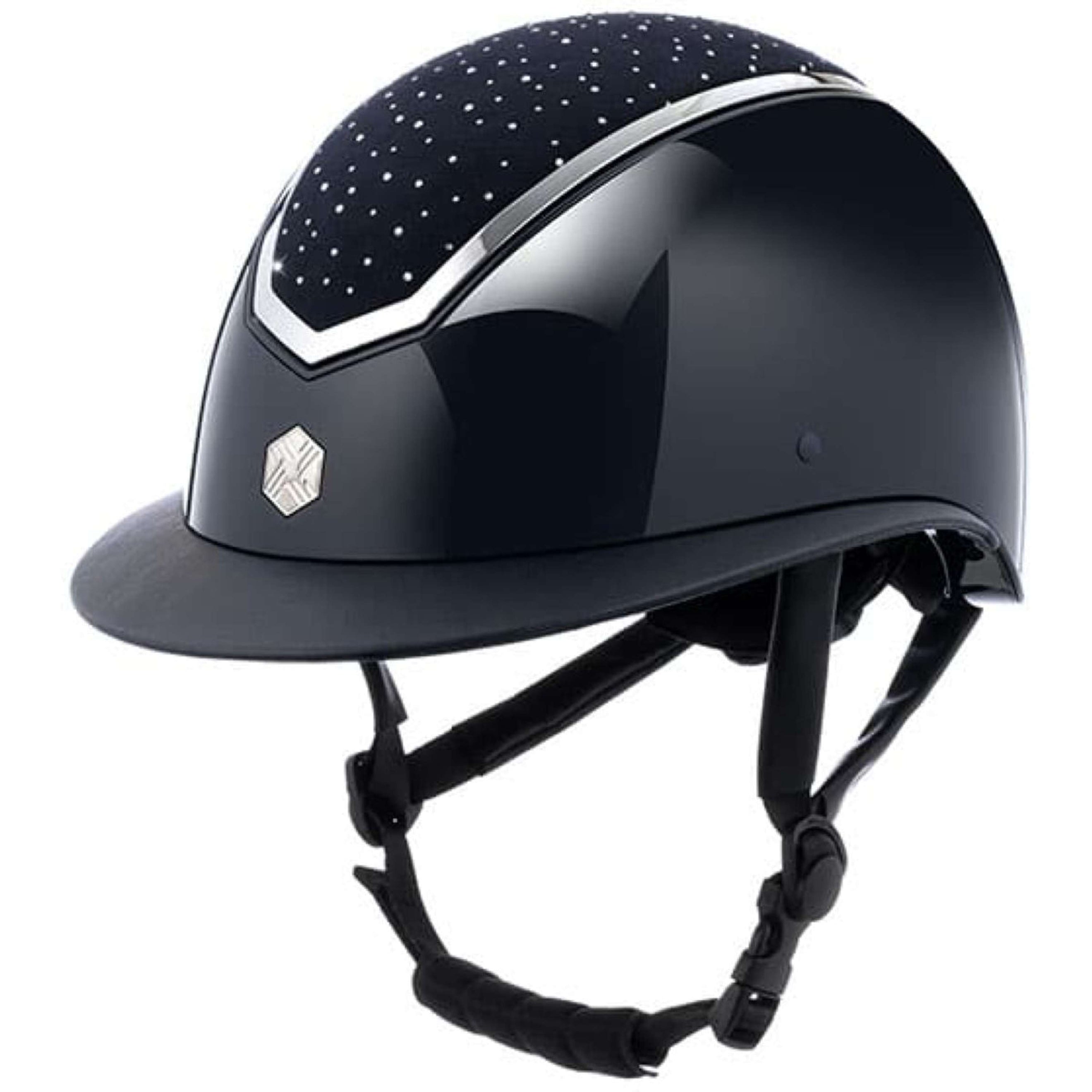 Charles Owen Cap Kylo Crystal Wide Peak Navy Gloss/Silver