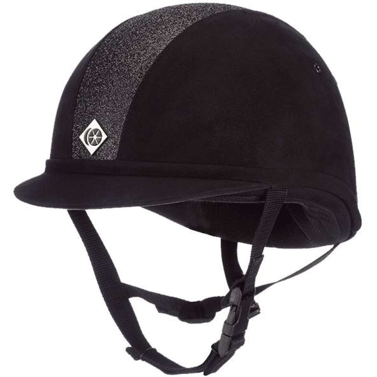 Charles Owen Cap YR8 Sparkly Centre Round Black