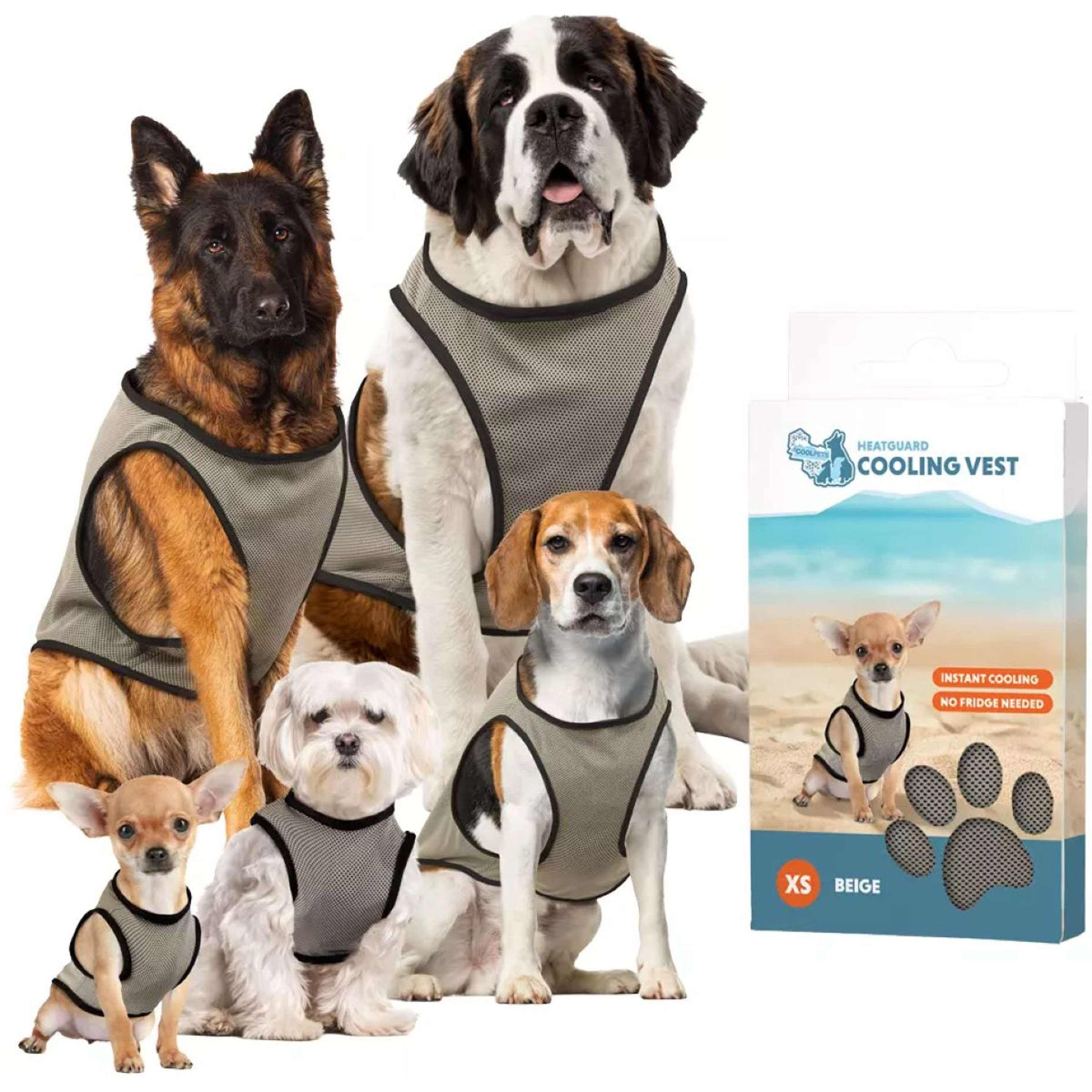 CoolPets Dog Coat Cooling Beige/Grey
